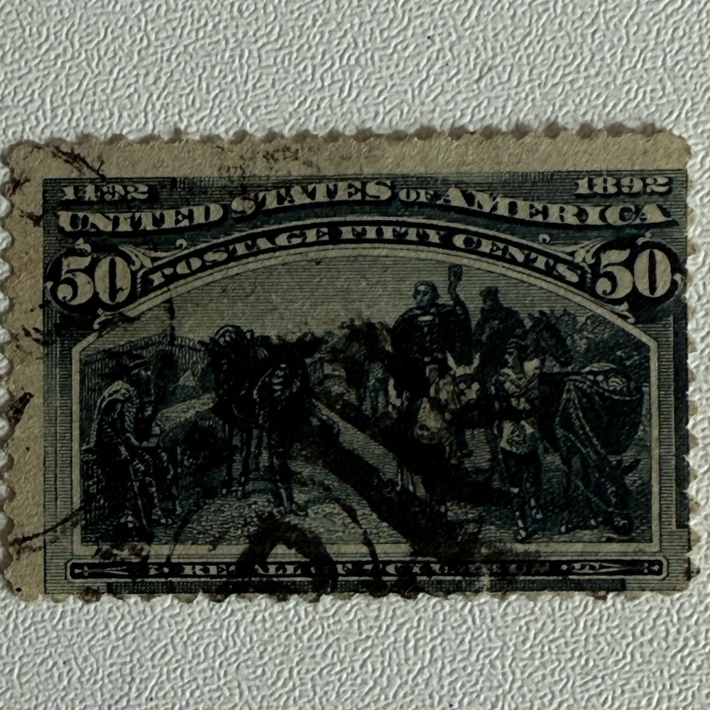 U.S. Scott # 240 Columbian Exposition 1893, Used. Black 50 Cents